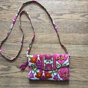 Floral Vera Bradley crossbody wallet purse